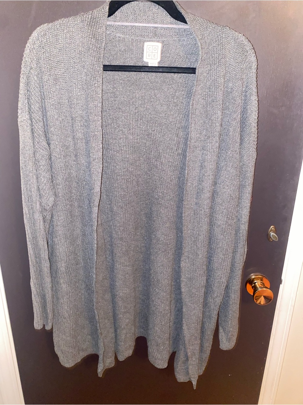 C.O.R.E. Gray Open Front Cardigan Size Large